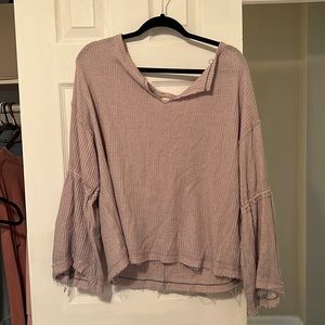 Trumpet sleeve knit top